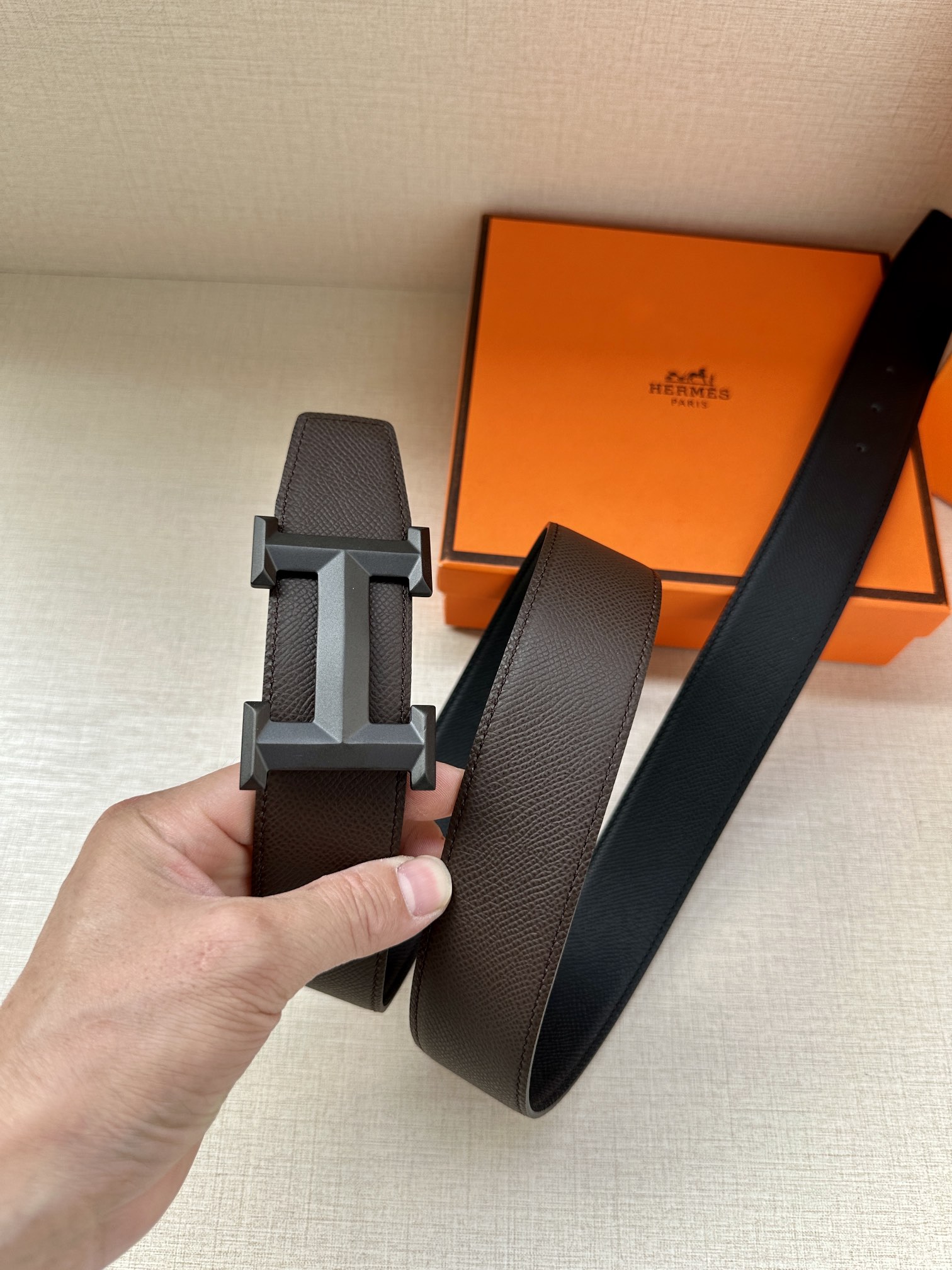 Hermes.爱马仕男款3.8cm精