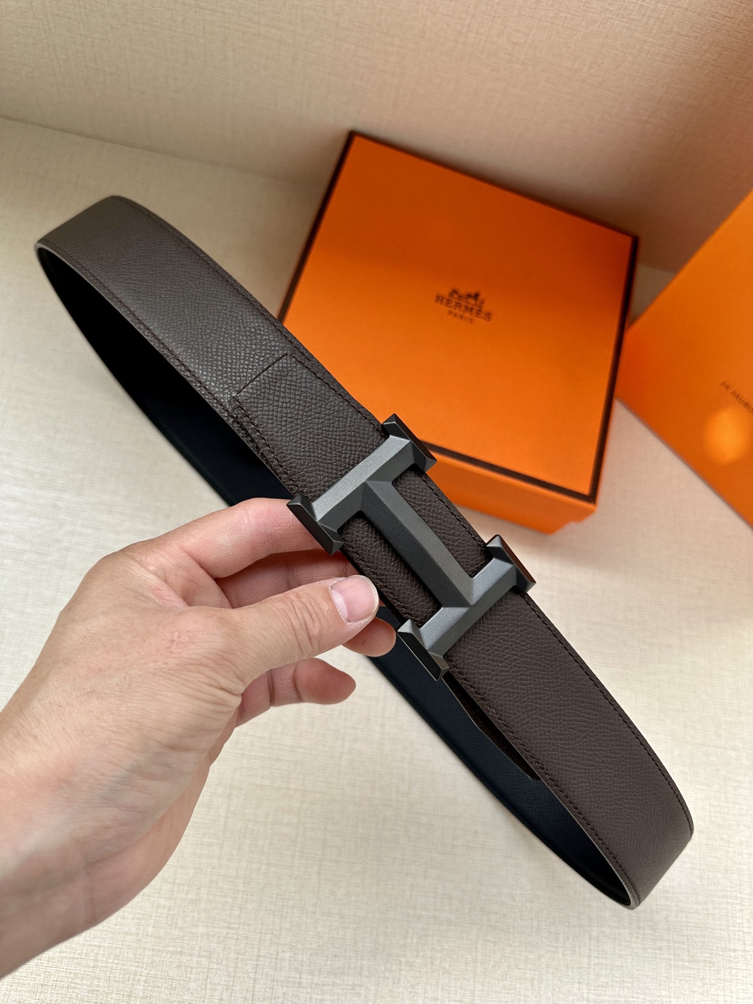 Hermes.爱马仕男款3.8cm精