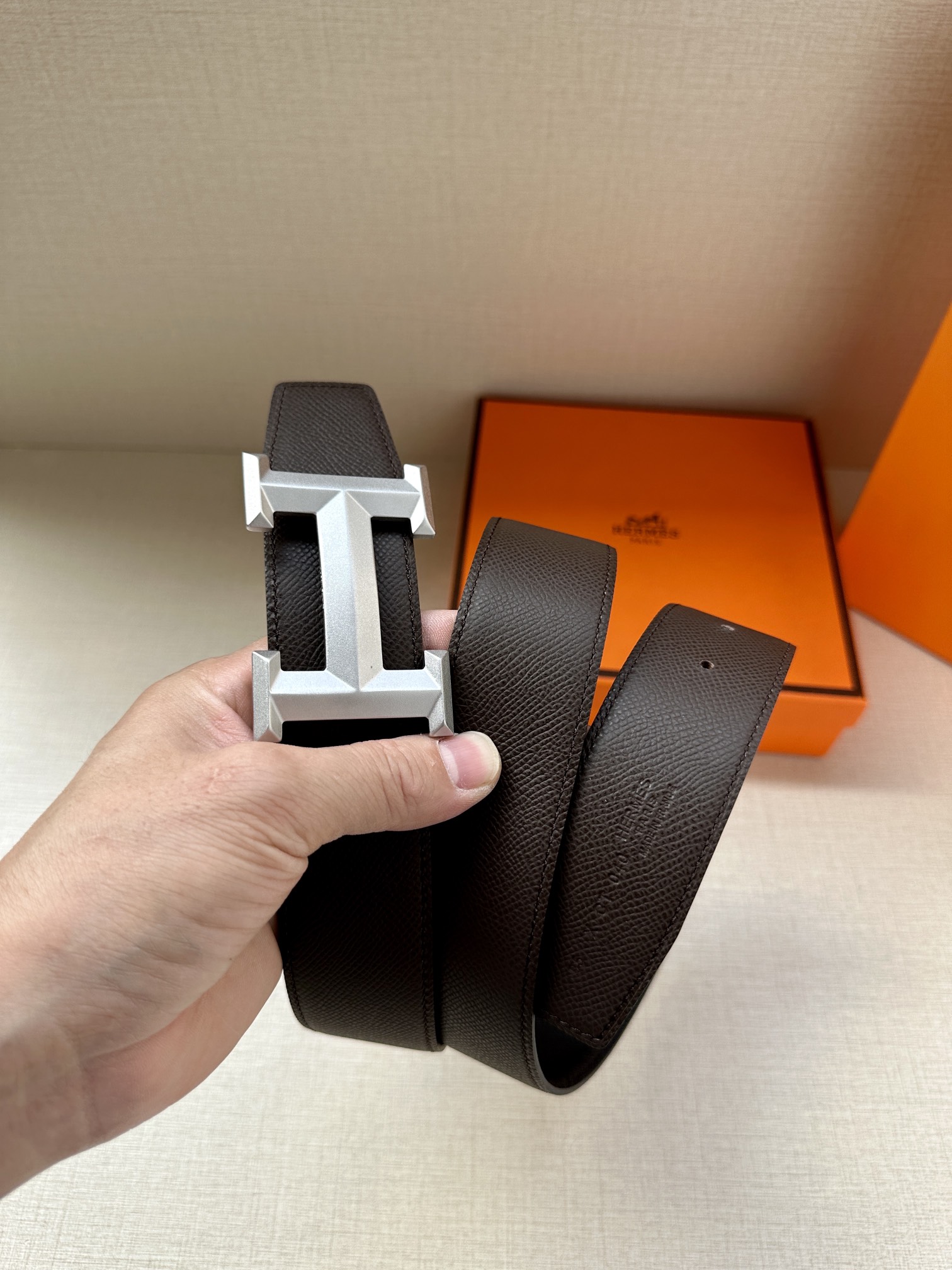 Hermes.爱马仕男款3.8cm精