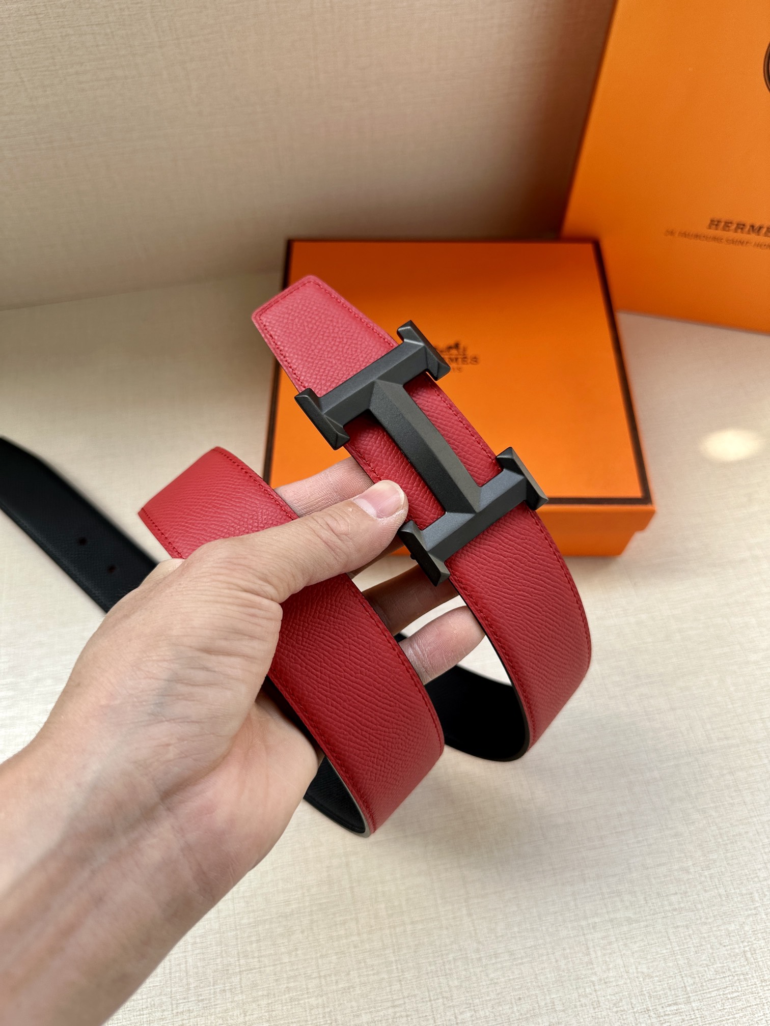 Hermes.爱马仕男款3.8cm精