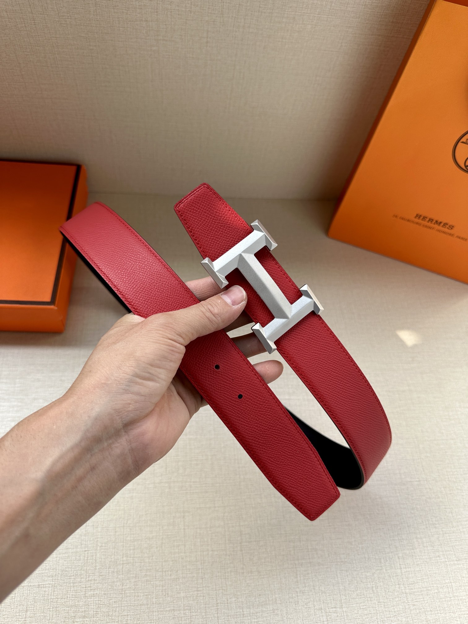 Hermes.爱马仕男款3.8cm精