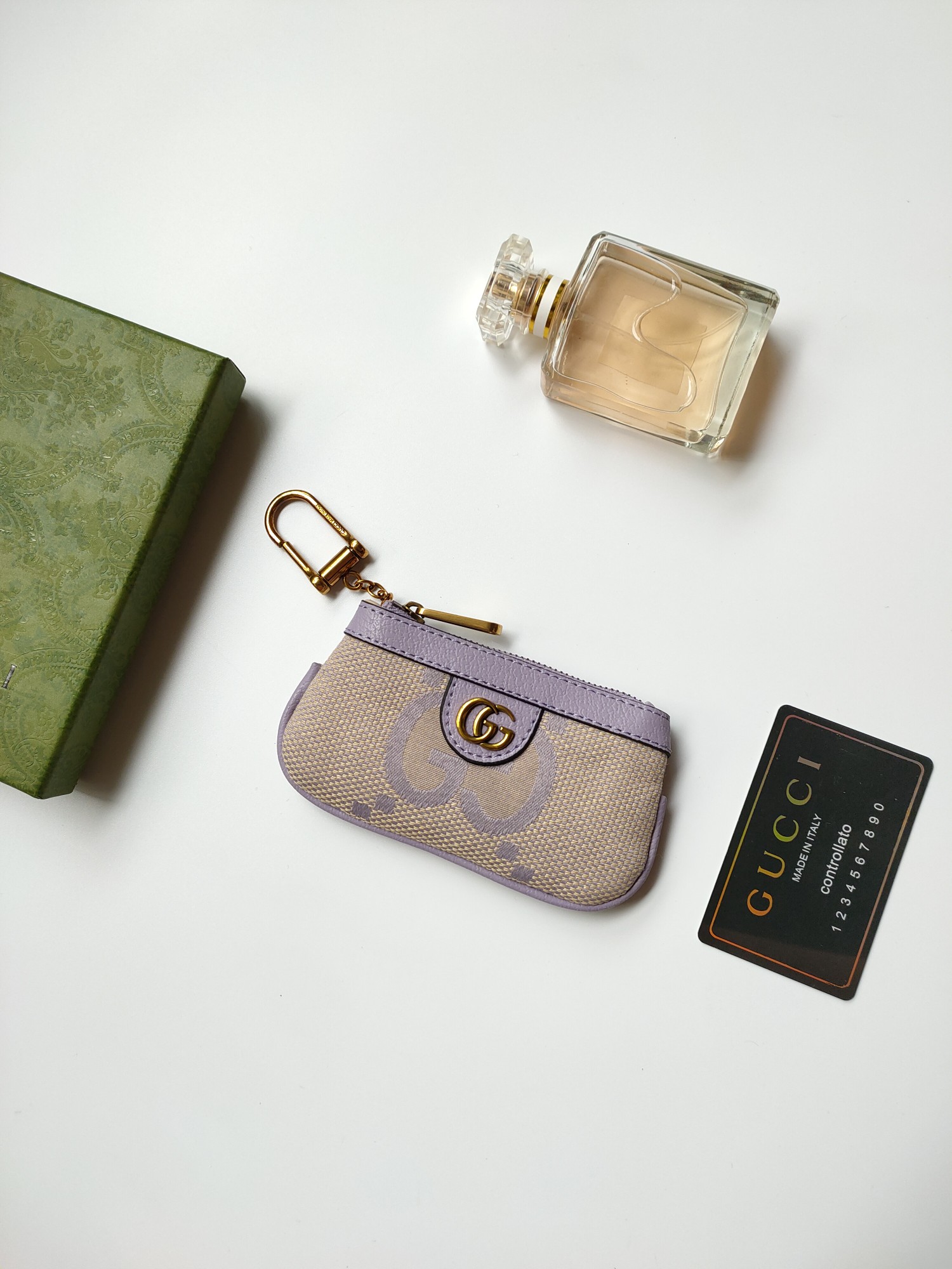 Gucci小財布-新作大字布料と古銅双G金具のコンパクトデザイン