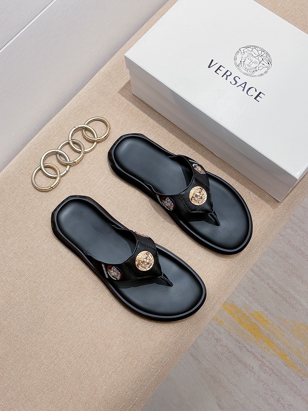 Versace Shoes Slippers Replica Sale online
 Cowhide Rubber Fashion Casual