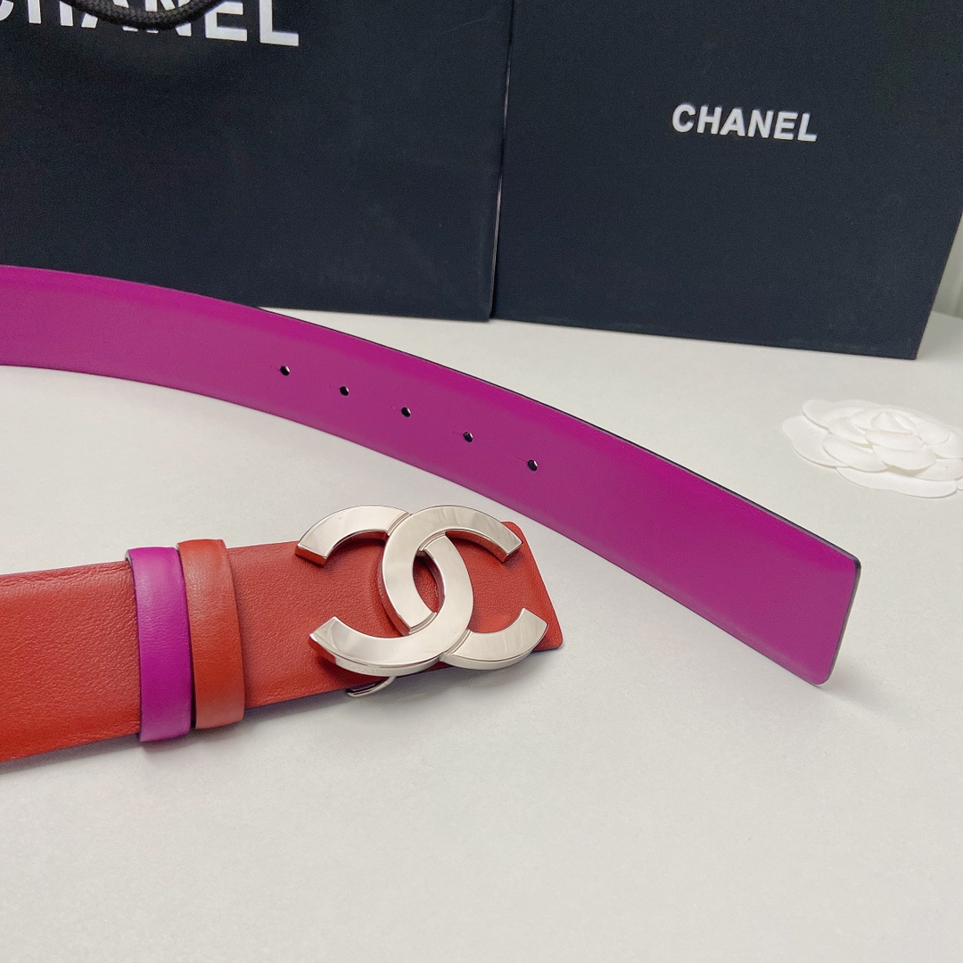 小香4.0Cm双面小牛皮与精品贵金属