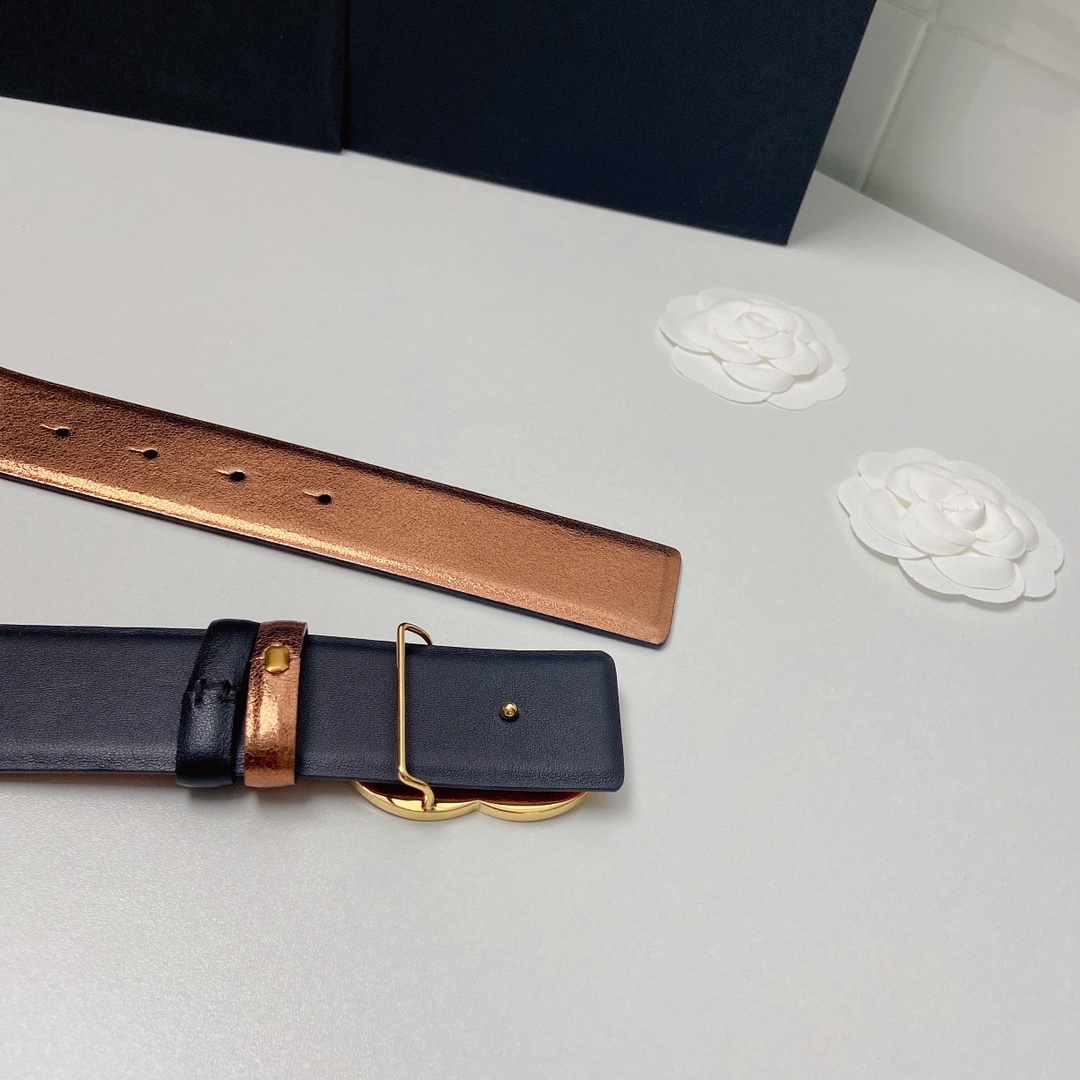 小香4.0Cm双面小牛皮与精品贵金属
