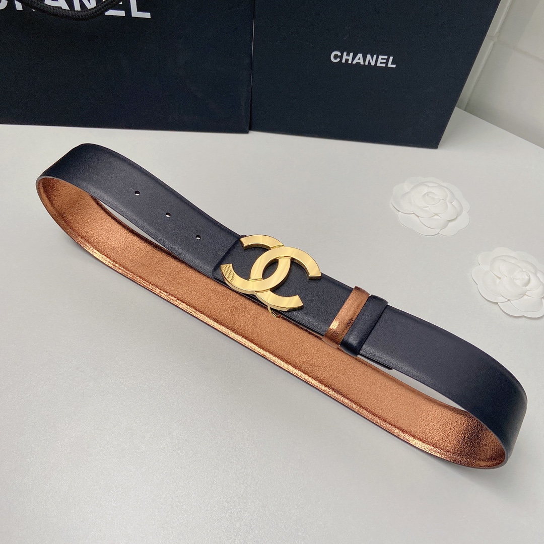 小香4.0Cm双面小牛皮与精品贵金属