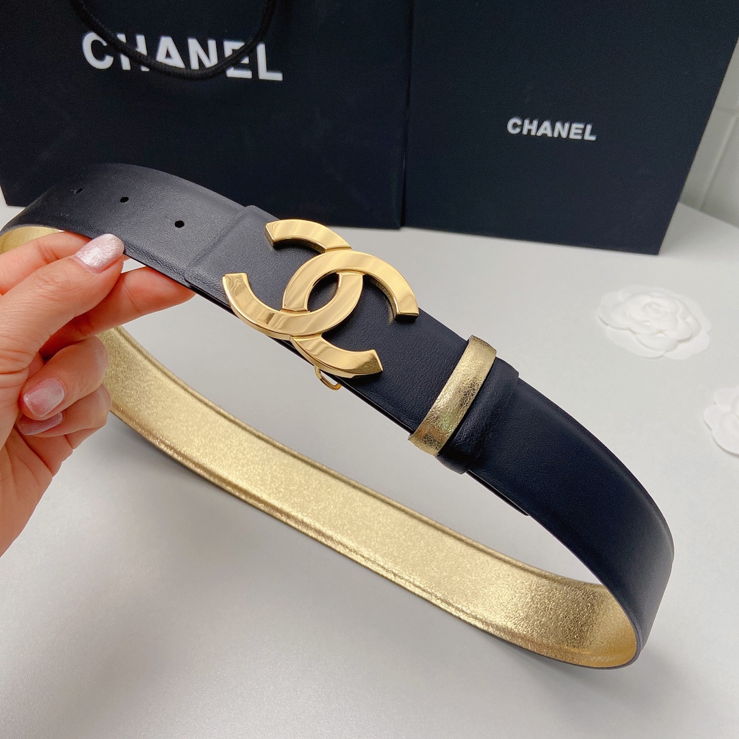 小香4.0Cm双面小牛皮与精品贵金属
