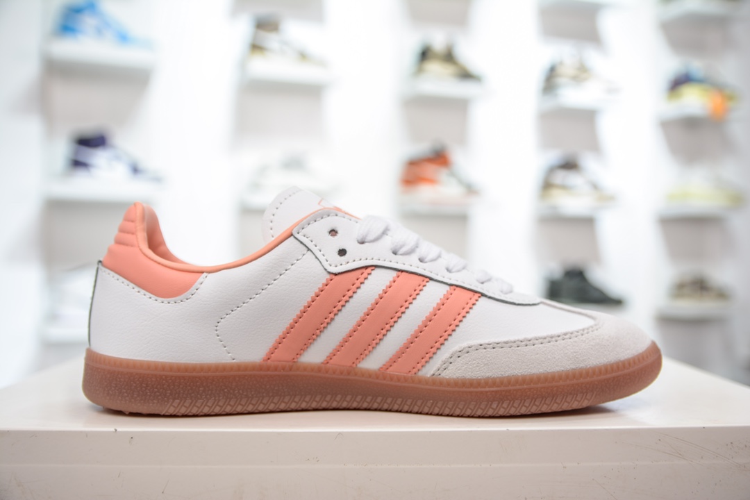 E Wales Bonner x Adidas Originals Samba white and orange color IG5932