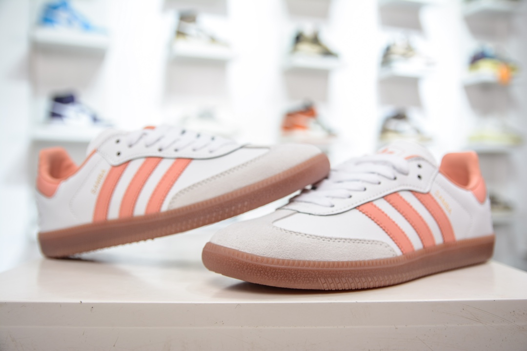 E Wales Bonner x Adidas Originals Samba white and orange color IG5932