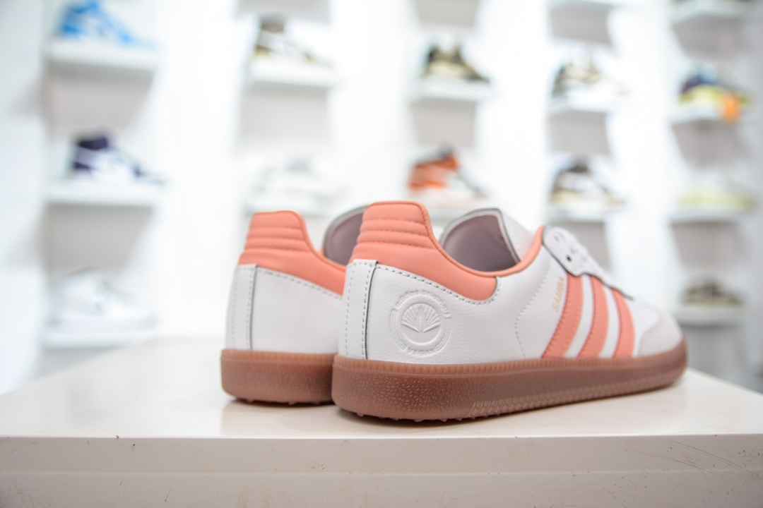 E Wales Bonner x Adidas Originals Samba white and orange color IG5932