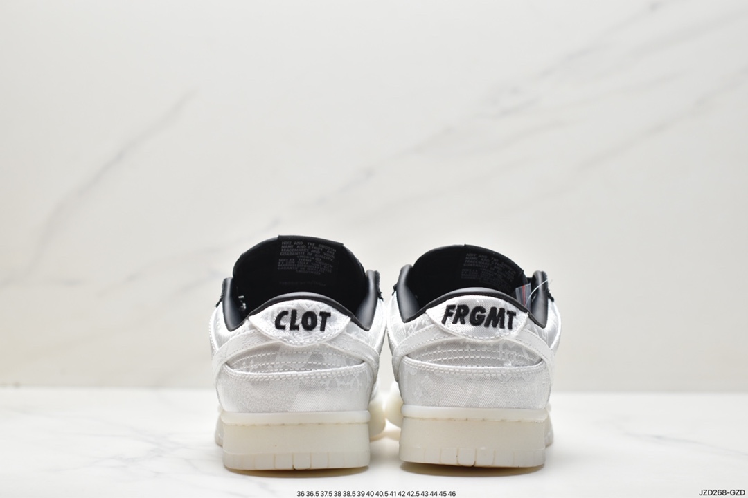 Fragment Design x Clot x Nike SB Dunk Low”20th Anniversary/White Silk” FN0315-110