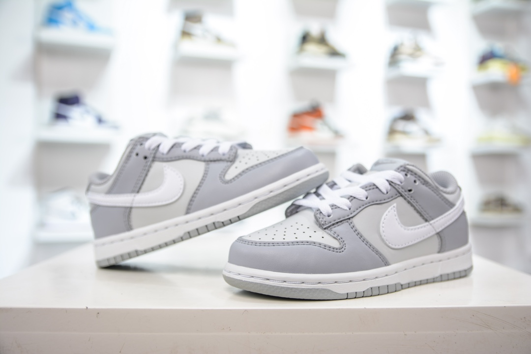 180 Nike Dunk Low （PLS) 童鞋 灰白低帮休闲运动板鞋 DH9756-001