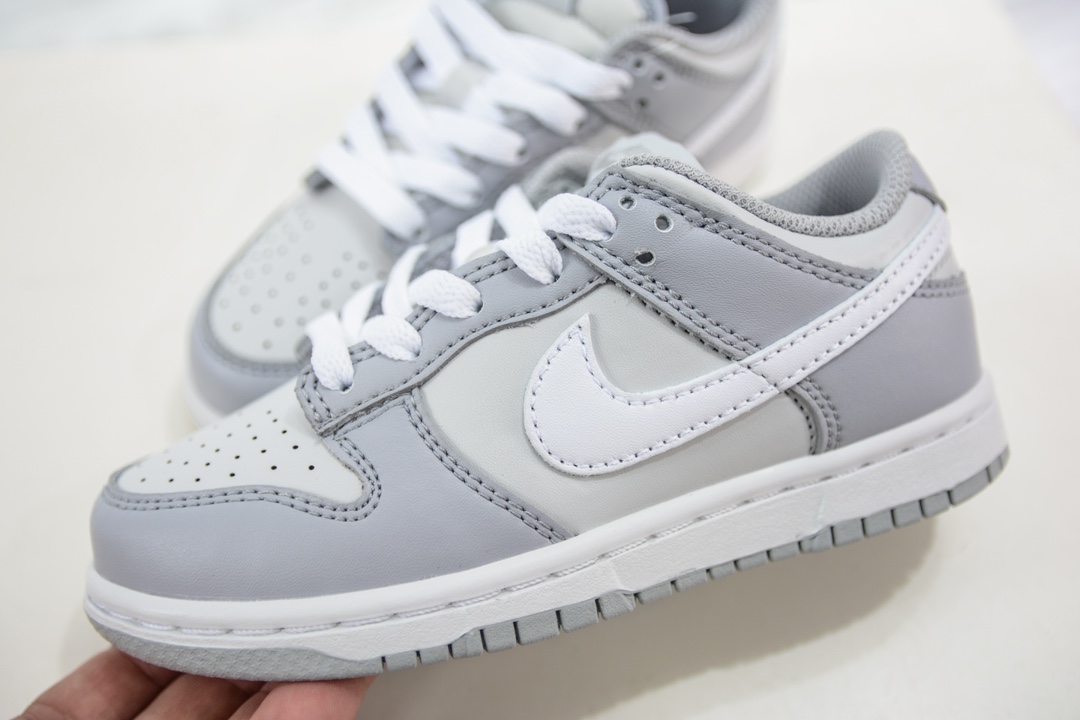 180 Nike Dunk Low （PLS) 童鞋 灰白低帮休闲运动板鞋 DH9756-001