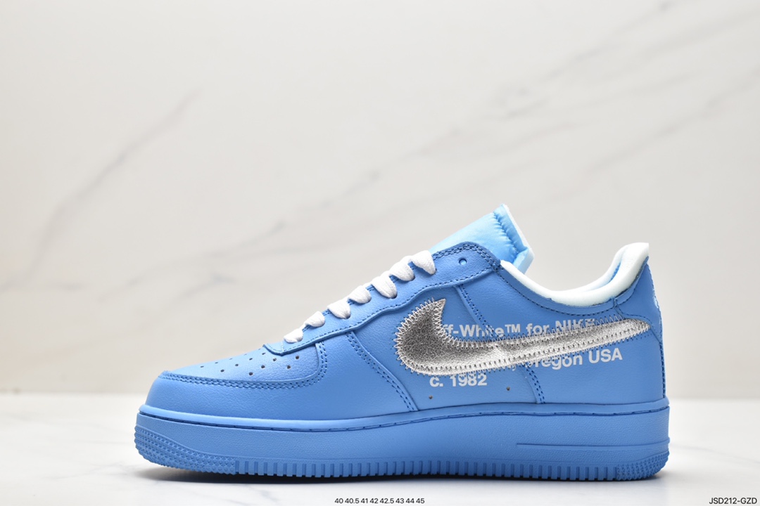 Off-White x Nike Air Force 1'07 Low ”Light Green Spark” Air Force One sneakers ”Silver Hook Green” CI1173-400