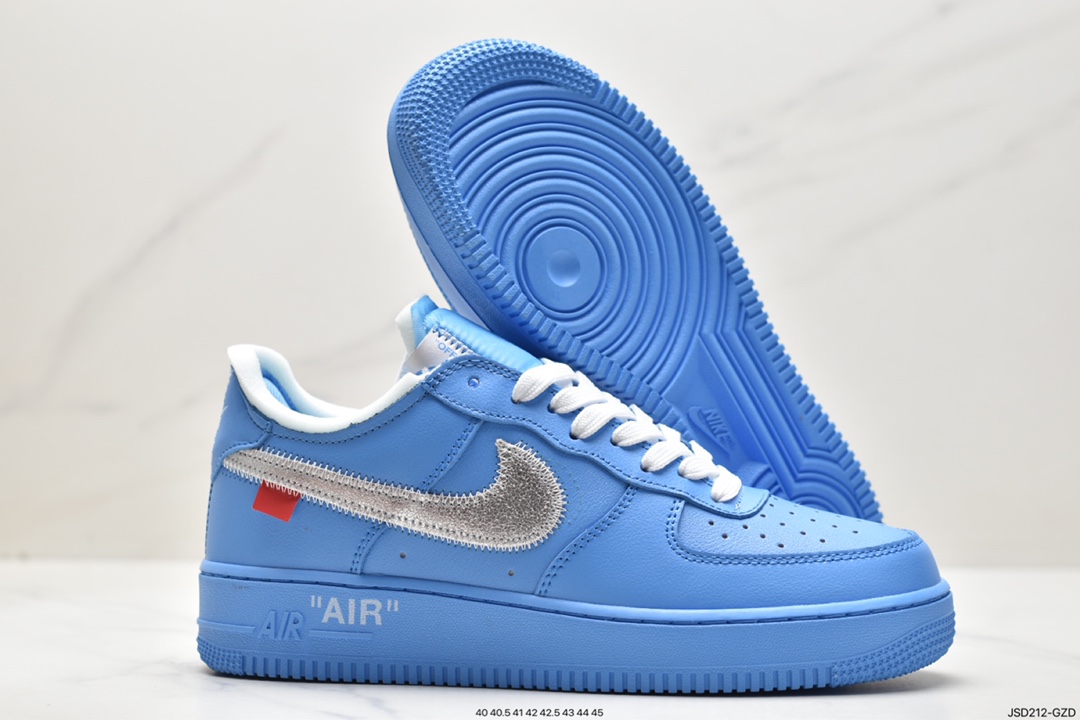 Off-White x Nike Air Force 1'07 Low ”Light Green Spark” Air Force One sneakers ”Silver Hook Green” CI1173-400