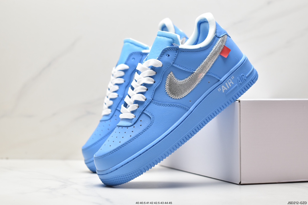 Off-White x Nike Air Force 1'07 Low ”Light Green Spark” Air Force One sneakers ”Silver Hook Green” CI1173-400