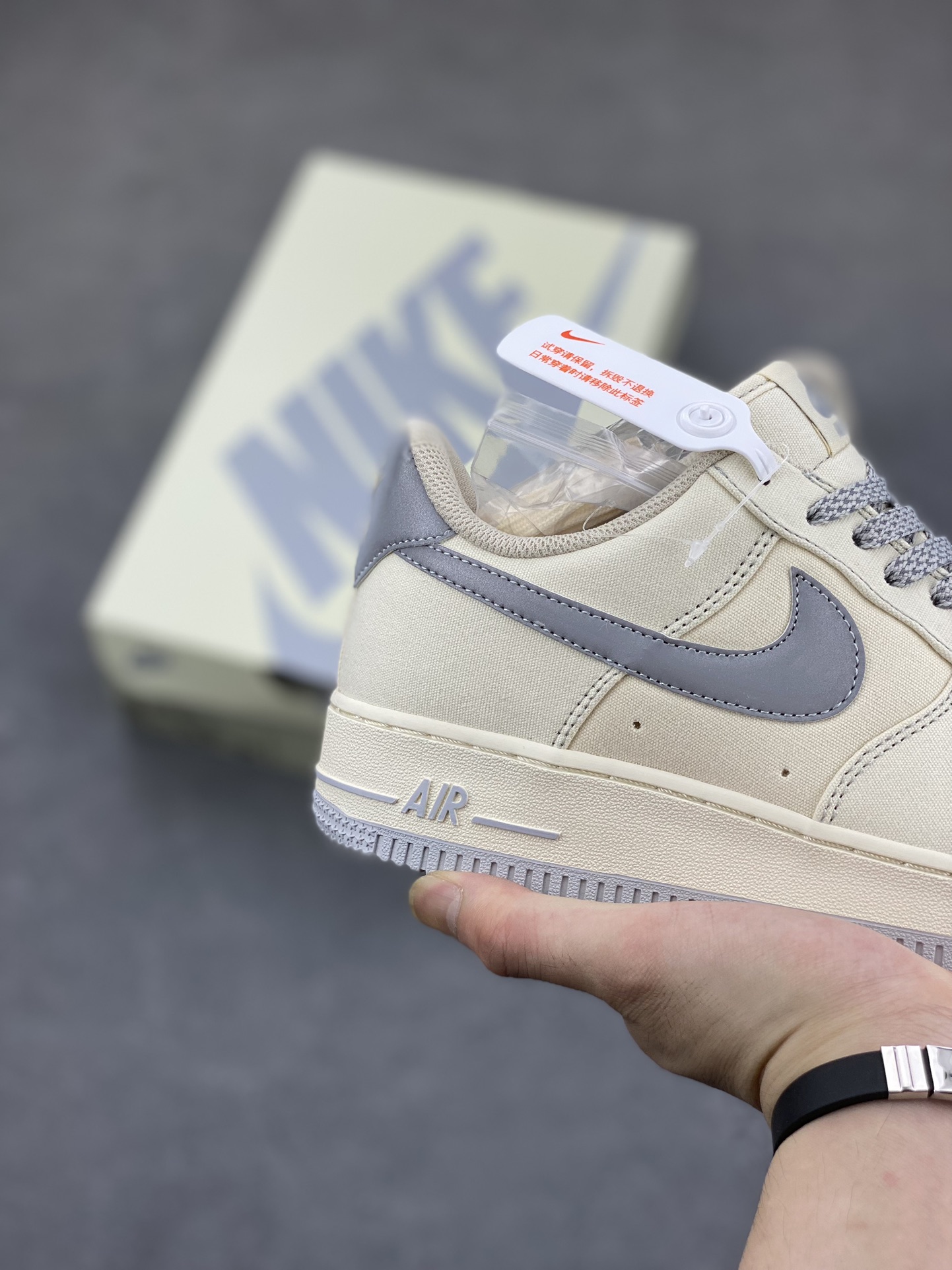 Nike Air Force 1 Low '07 Canvas Sneaker - Light Bone/Grey 6 i1687199788 1090 4