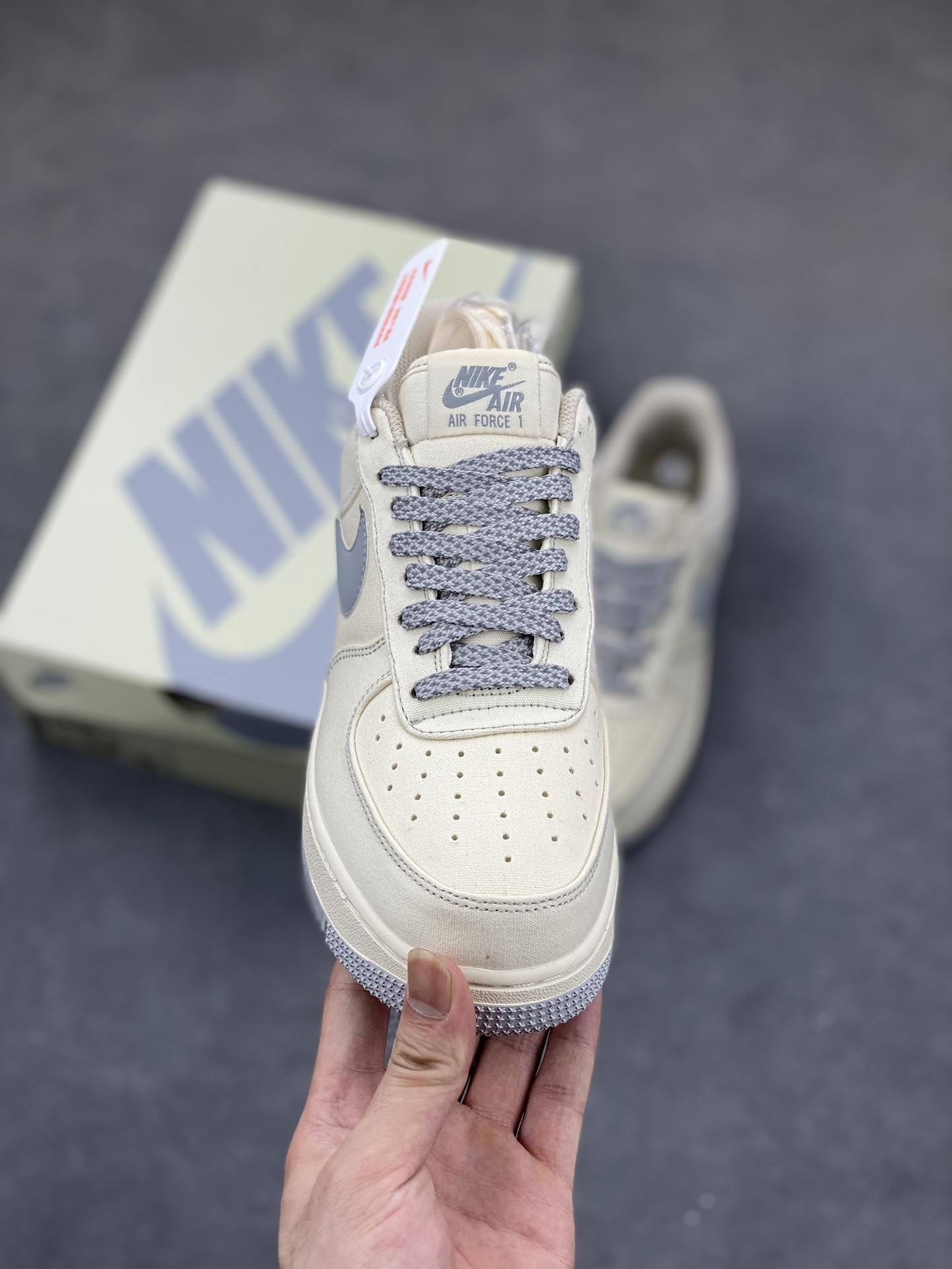 Nike Air Force 1 Low '07 Canvas Sneaker - Light Bone/Grey 3 i1687199788 1967 1