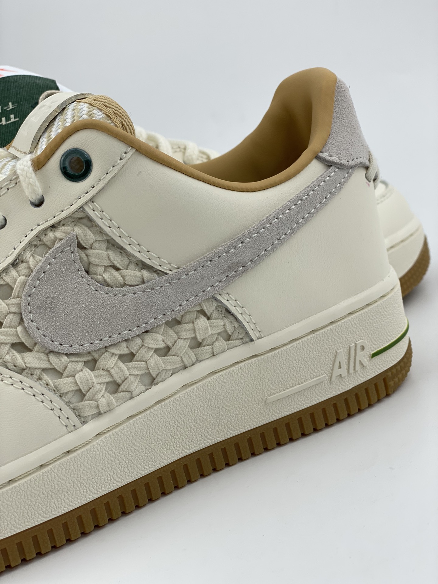 Nike Air Force 1 Low 07 woven bamboo rice white brown FN0369-101