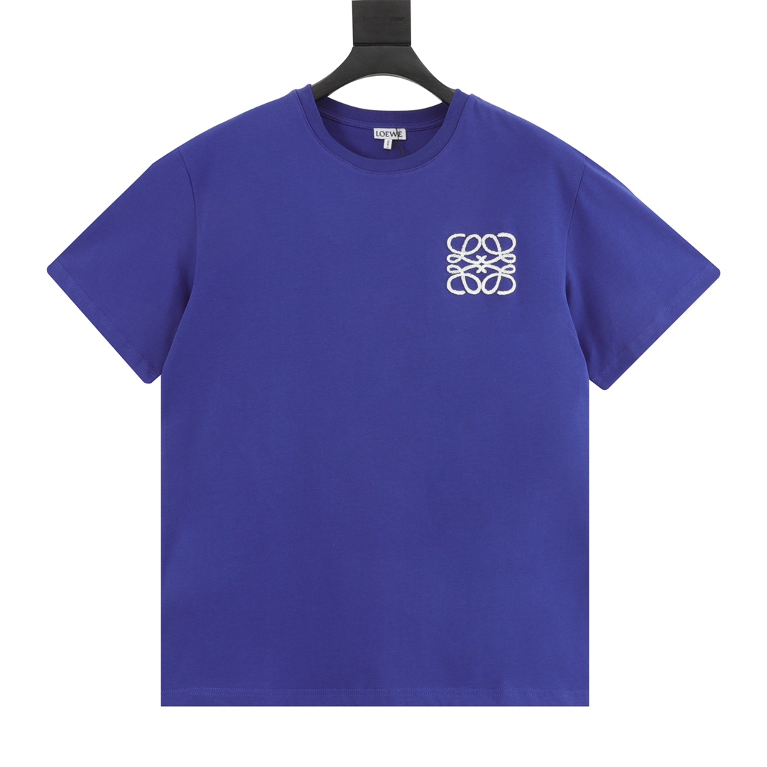 🅿️110 Loewe/Loewe camiseta de manga corta unisex con logo bordado cepillo Nuevo de primavera/verano, ¡impres…
