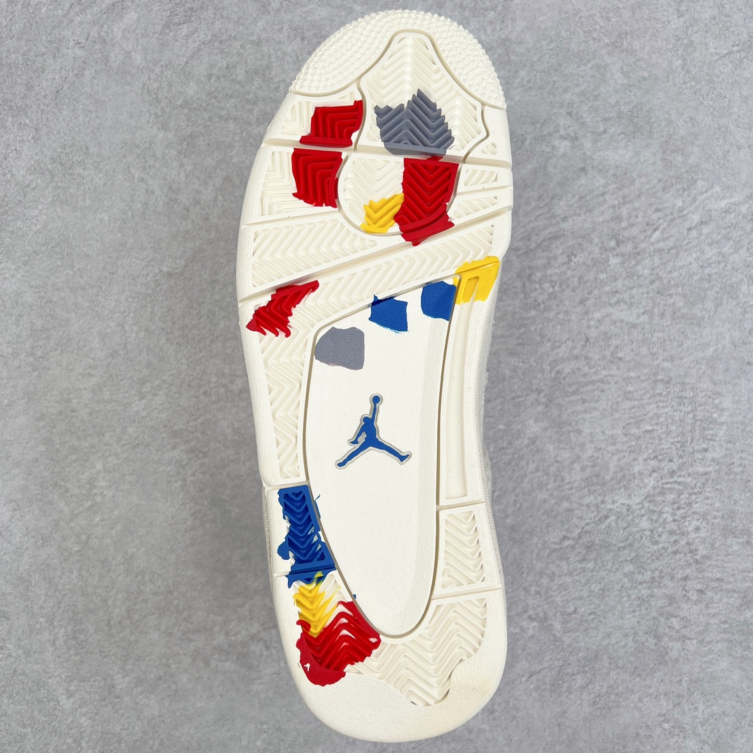 图片[9]-💰130 ＃PB版 福利特价‼Air Jordan AJ4 WMNS “Canvas”米白帆布 DQ4909-100 耗时半年巨作 40余配色陆续出货 全套原纸板楦头开发 调试30余版 确保原汁原味完美呈现四代版型 一比一鞋头弧度高度趴度鞋身弧度 此版本只针对中端市场 皮料材质有所更替 其他数据细节工艺流程均保持公司一致 细节品控鞋型随意秒杀市面3XX 4XX 原厂TPU网格鞋带扣 正确内里网布 菱角分明不变形无多余毛边 柔软性质感一致于原鞋 原厂织唛标 原厂飞人电绣工艺 独家绑鞋带手法 印刷中底布 四线拉帮 米色美纹纸贴合固定 进口港宝加持 后跟自然饱满 全鞋荧光划线卡点 追求极致完美 每一双都是工艺品 多重QC质检 超越公司货的品控标准 实实在在的免检产品 尺码：40 40.5 41 42 42.5 43 44 44.5 45 46 47.5 编码：by2936000-运动鞋