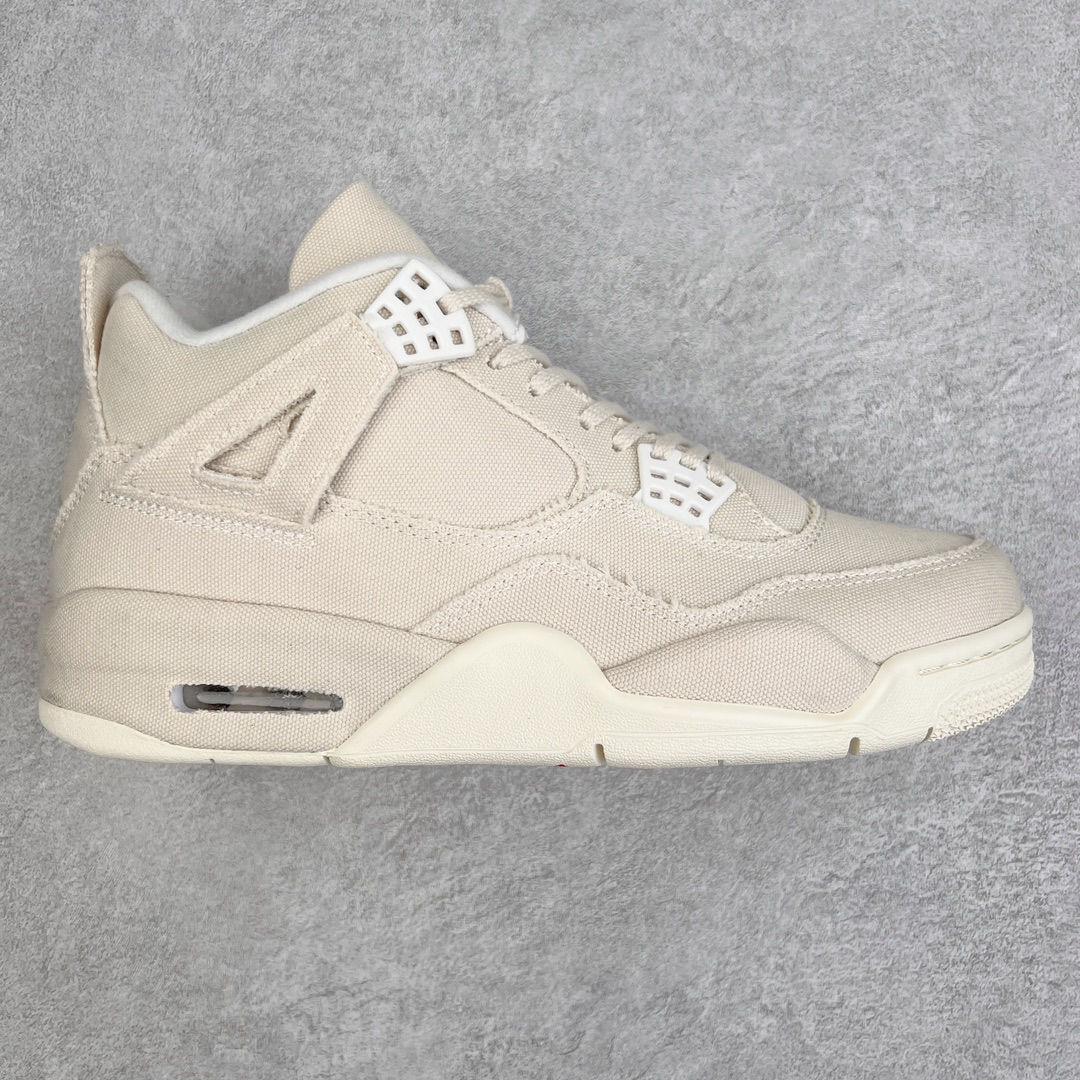 💰130 ＃PB版 福利特价‼Air Jordan AJ4 WMNS “Canvas”米白帆布 DQ4909-100 耗时半年巨作 40余配色陆续出货 全套原纸板楦头开发 调试30余版 确保原汁原味完美呈现四代版型 一比一鞋头弧度高度趴度鞋身弧度 此版本只针对中端市场 皮料材质有所更替 其他数据细节工艺流程均保持公司一致 细节品控鞋型随意秒杀市面3XX 4XX 原厂TPU网格鞋带扣 正确内里网布 菱角分明不变形无多余毛边 柔软性质感一致于原鞋 原厂织唛标 原厂飞人电绣工艺 独家绑鞋带手法 印刷中底布 四线拉帮 米色美纹纸贴合固定 进口港宝加持 后跟自然饱满 全鞋荧光划线卡点 追求极致完美 每一双都是工艺品 多重QC质检 超越公司货的品控标准 实实在在的免检产品 尺码：40 40.5 41 42 42.5 43 44 44.5 45 46 47.5 编码：by2936000-运动鞋