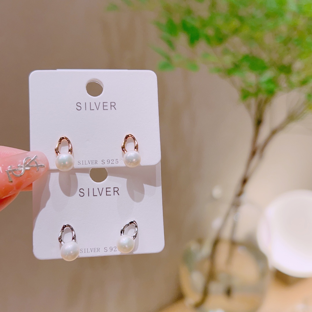 High Polish Silver Earrings French Engagement Gold