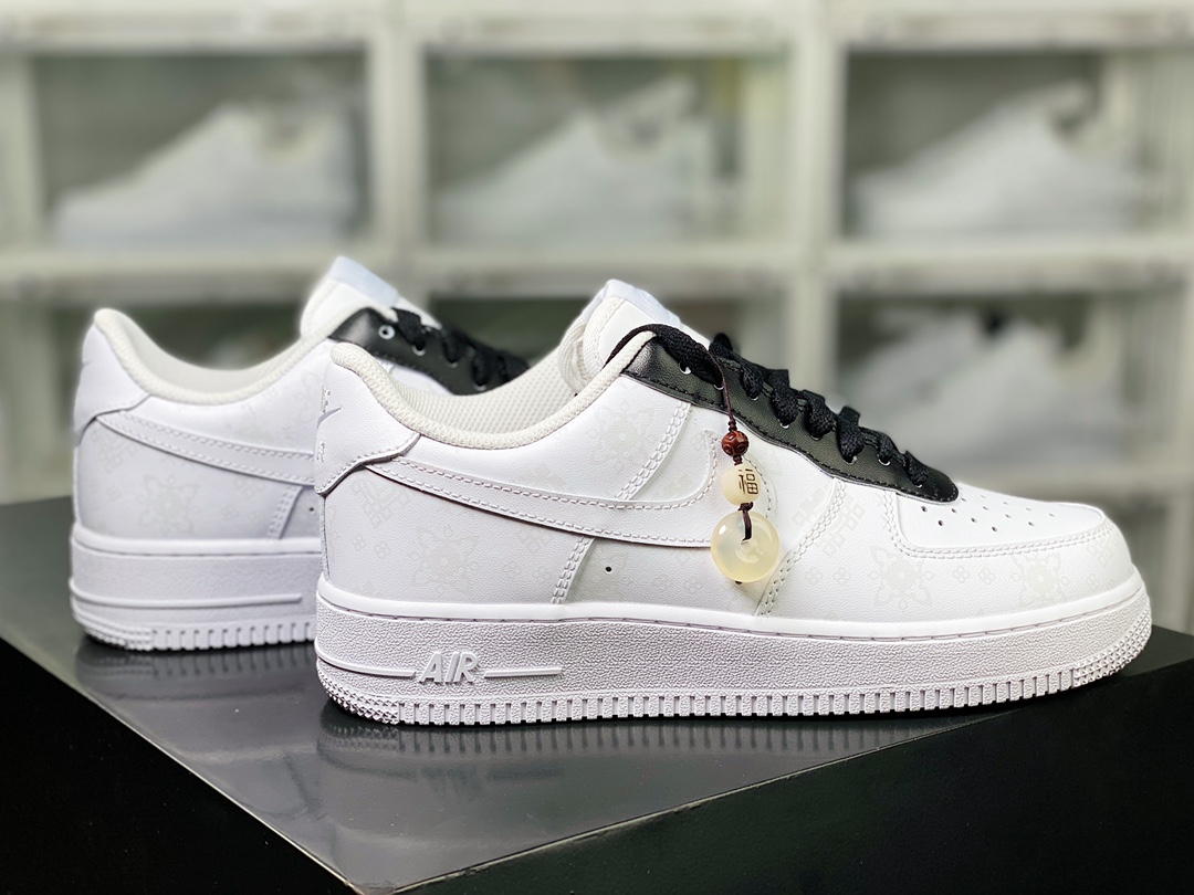 Air Force 1'07 Low Retro SP Air Force 1 low-top classic versatile casual sports sneakers ”white black light gray silk print” CW2288-111