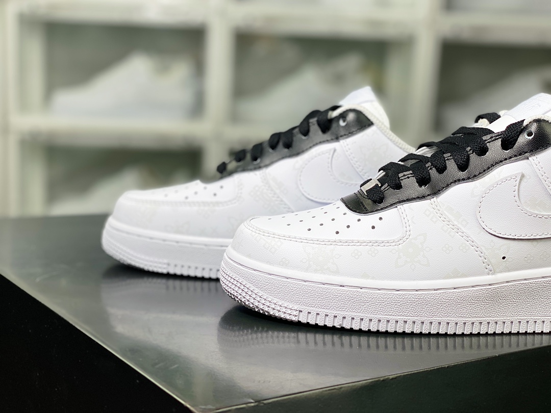 Air Force 1'07 Low Retro SP Air Force 1 low-top classic versatile casual sports sneakers ”white black light gray silk print” CW2288-111