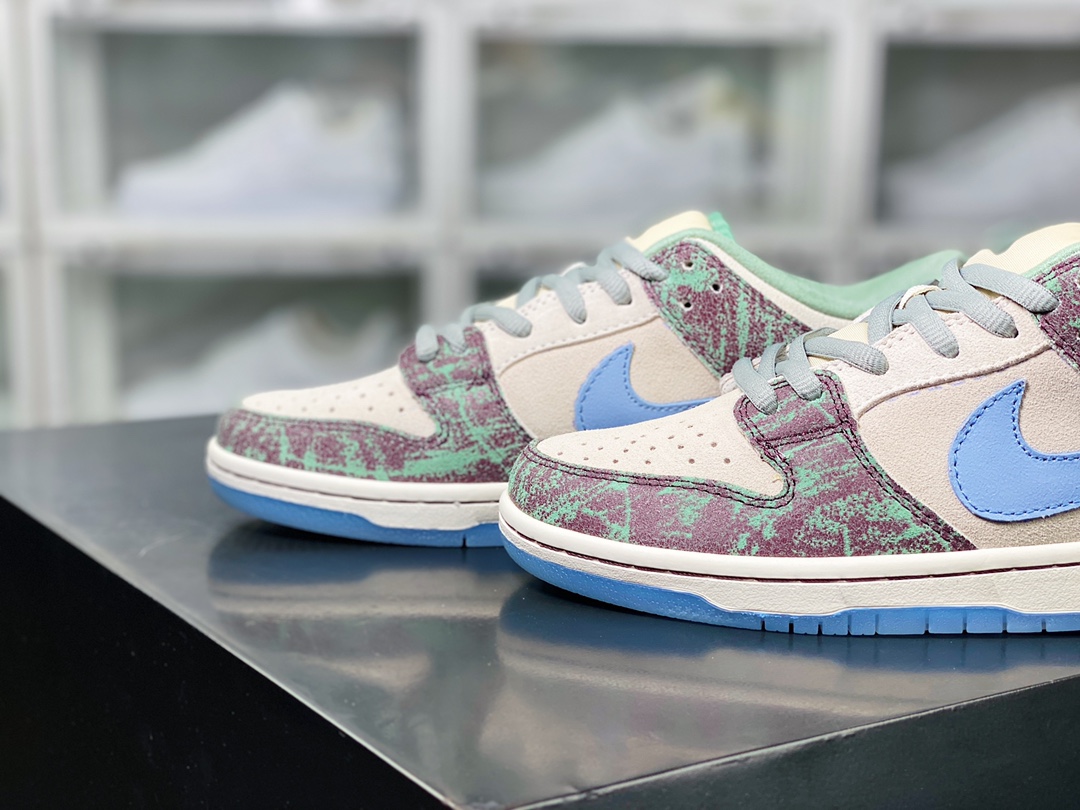 SB Dunk Low Next Nature ”Floral Tapestry” dunk series low-cut sneakers ”blue green gray” FN4193-100