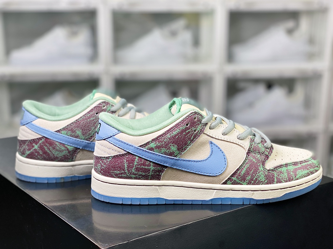 SB Dunk Low Next Nature ”Floral Tapestry” dunk series low-cut sneakers ”blue green gray” FN4193-100