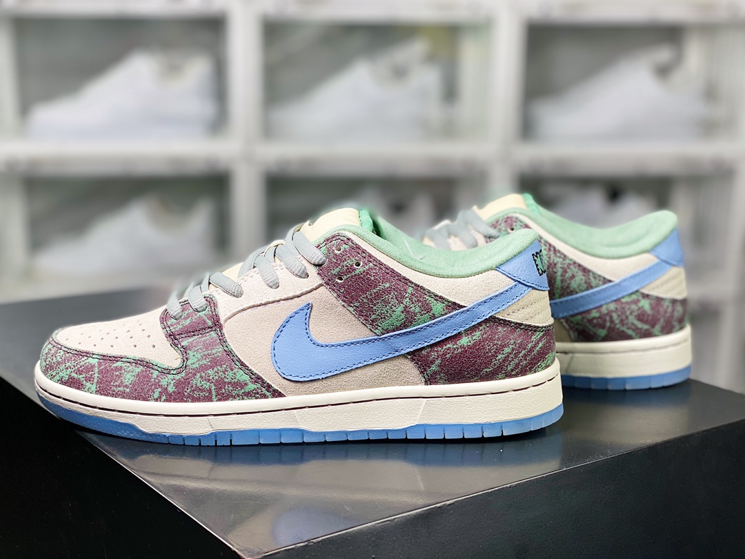 SB Dunk Low Next Nature ”Floral Tapestry” dunk series low-cut sneakers ”blue green gray” FN4193-100