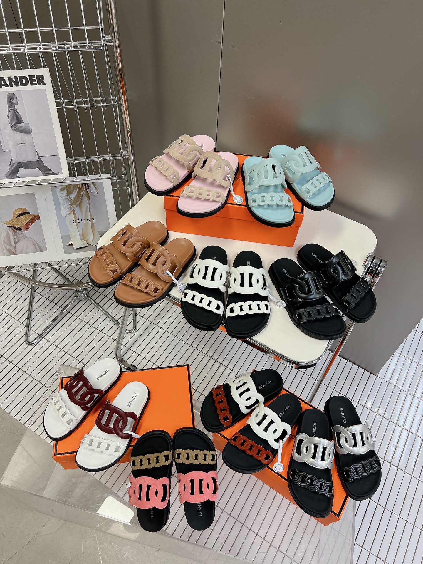 Combinación de colores sincronizada en el mostrador ~ zapatos con nariz de cerdo