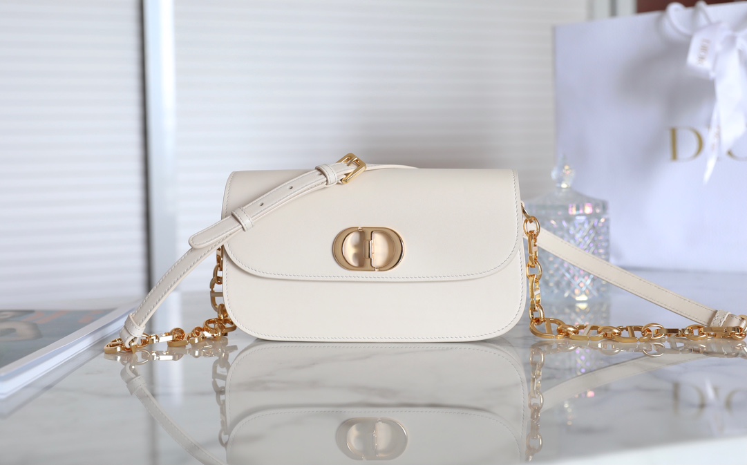 Dior Montaigne Avenue Bags Handbags Beige Gold White Printing Vintage Oblique Chains