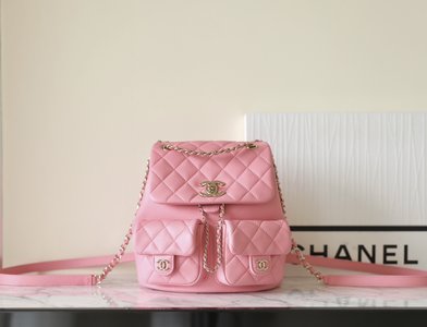 Chanel Bags Backpack Top Quality Pink Gold Hardware Calfskin Cowhide Vintage