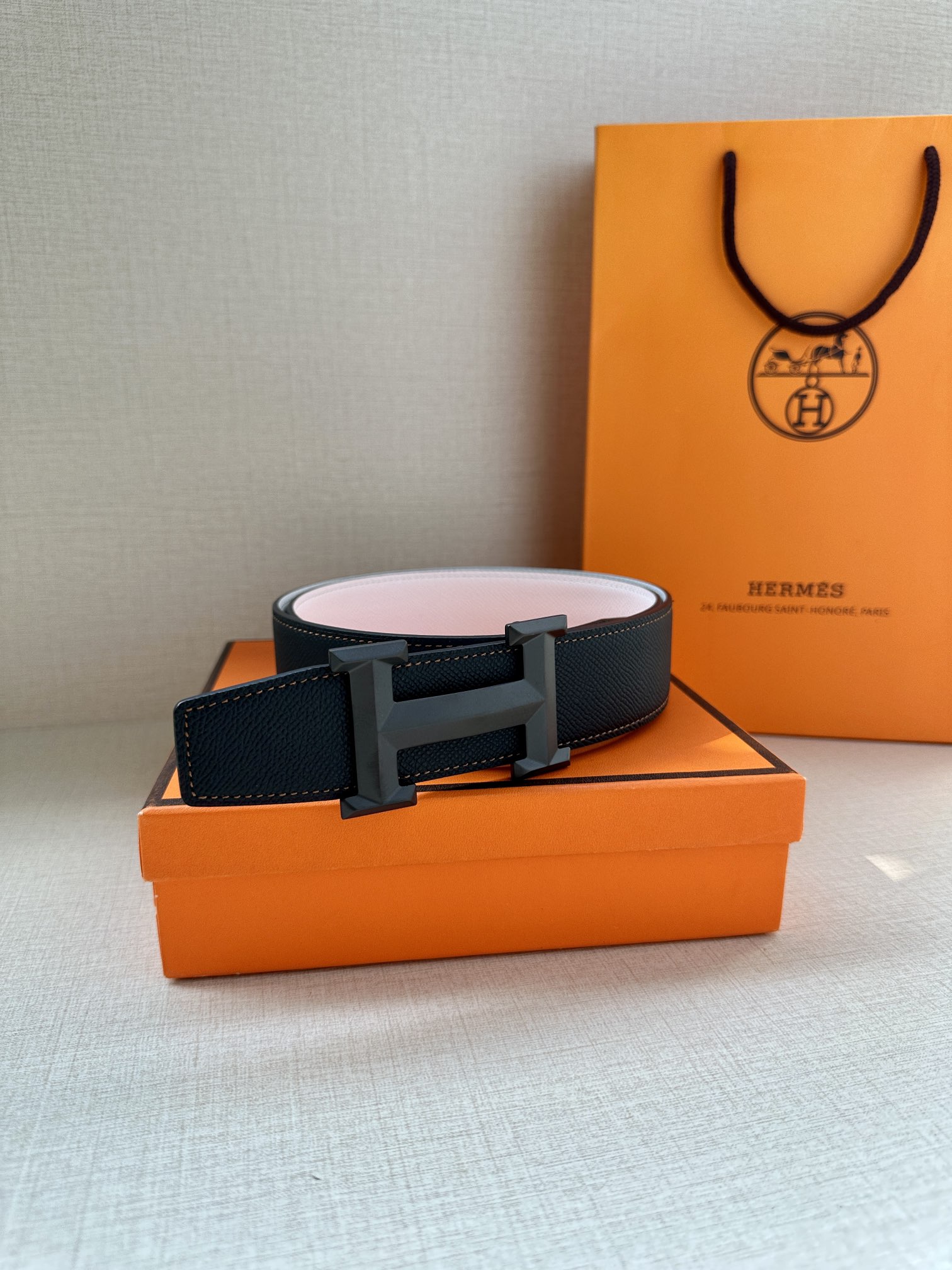 Hermes.爱马仕男款3.8cm精