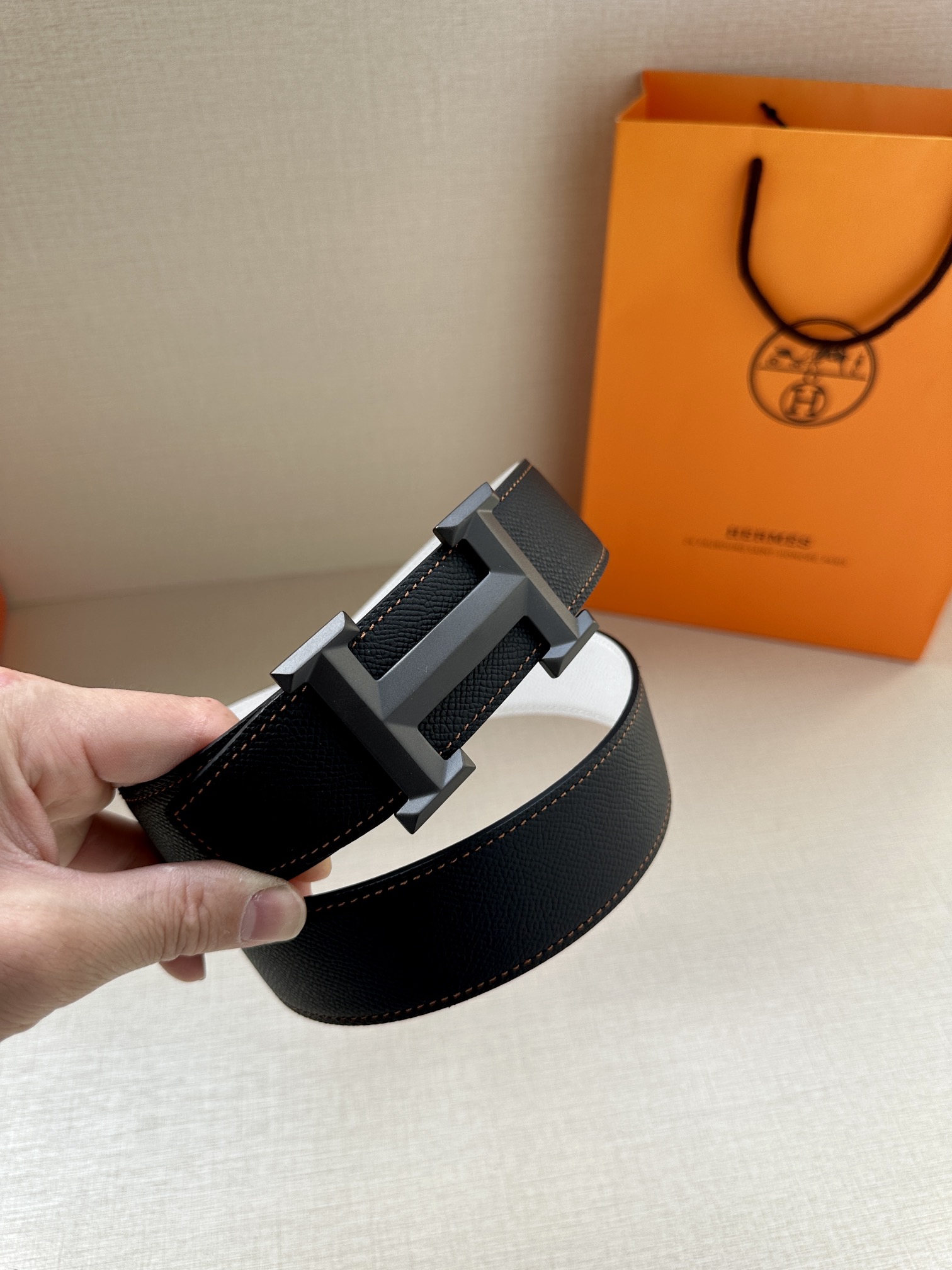 Hermes.爱马仕男款3.8cm精
