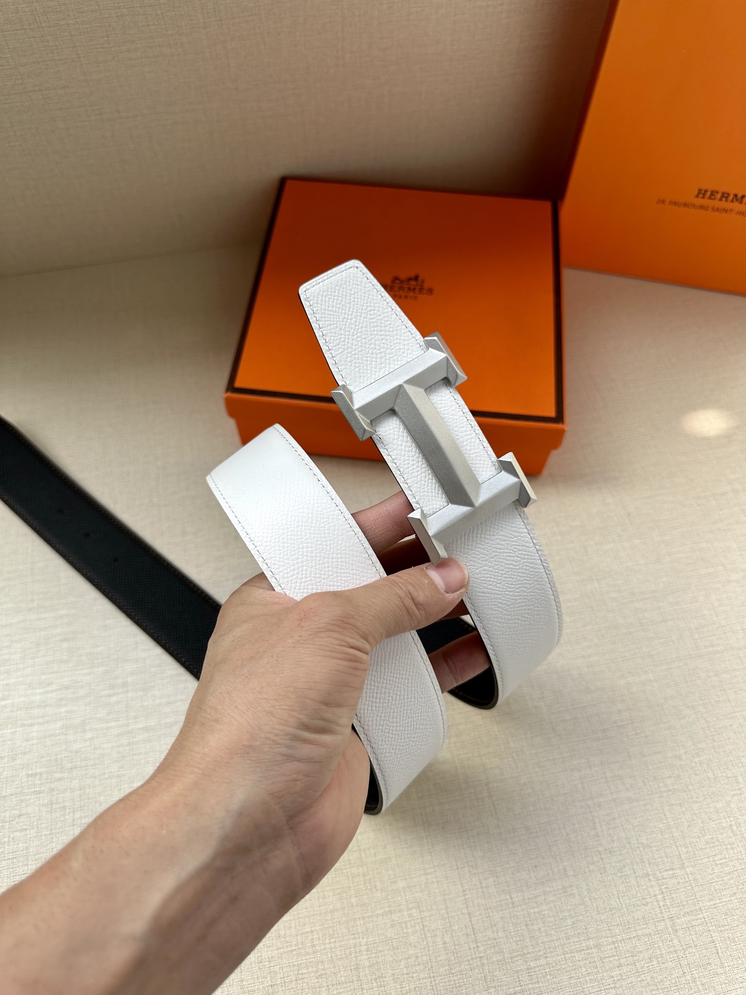 Hermes.爱马仕男款3.8cm精