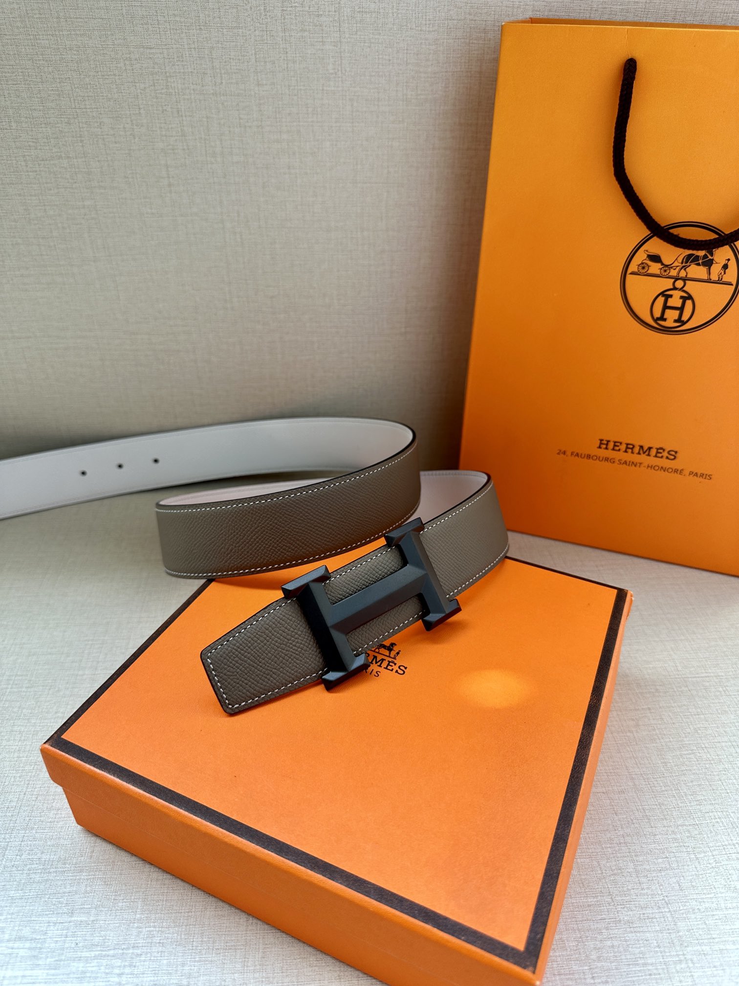 Hermes.爱马仕男款3.8cm精