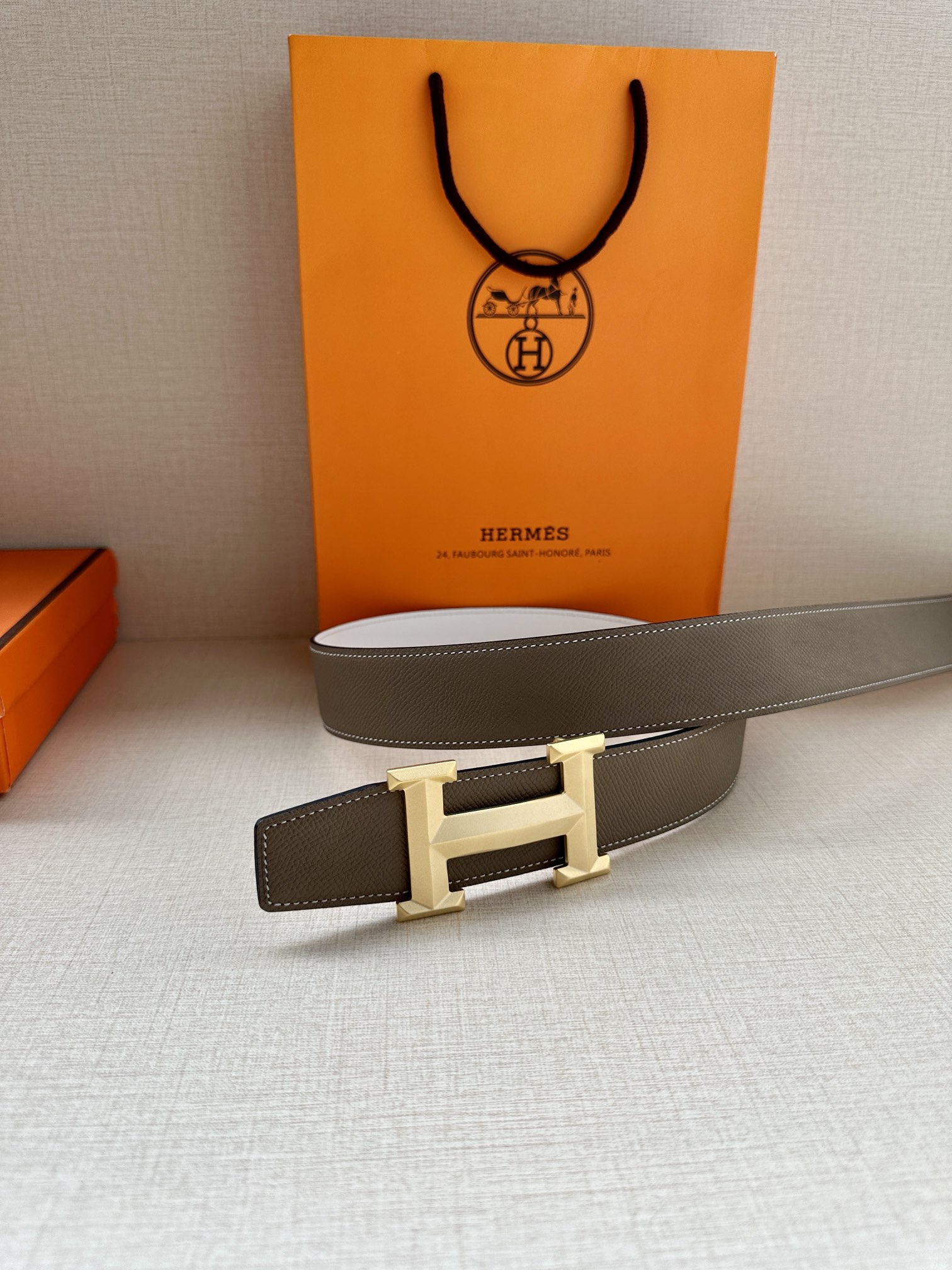 Hermes.爱马仕男款3.8cm精