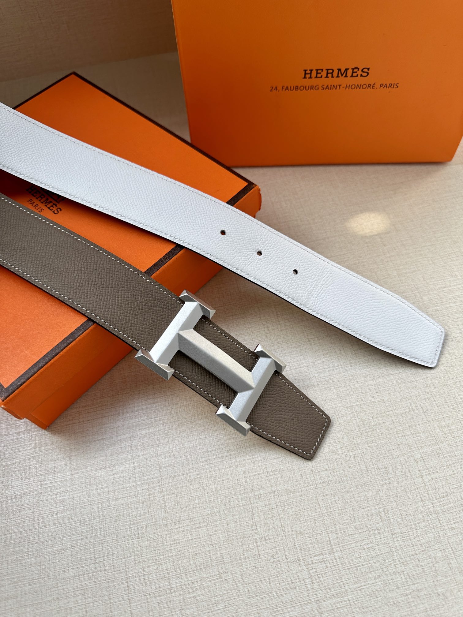 Hermes.爱马仕男款3.8cm精