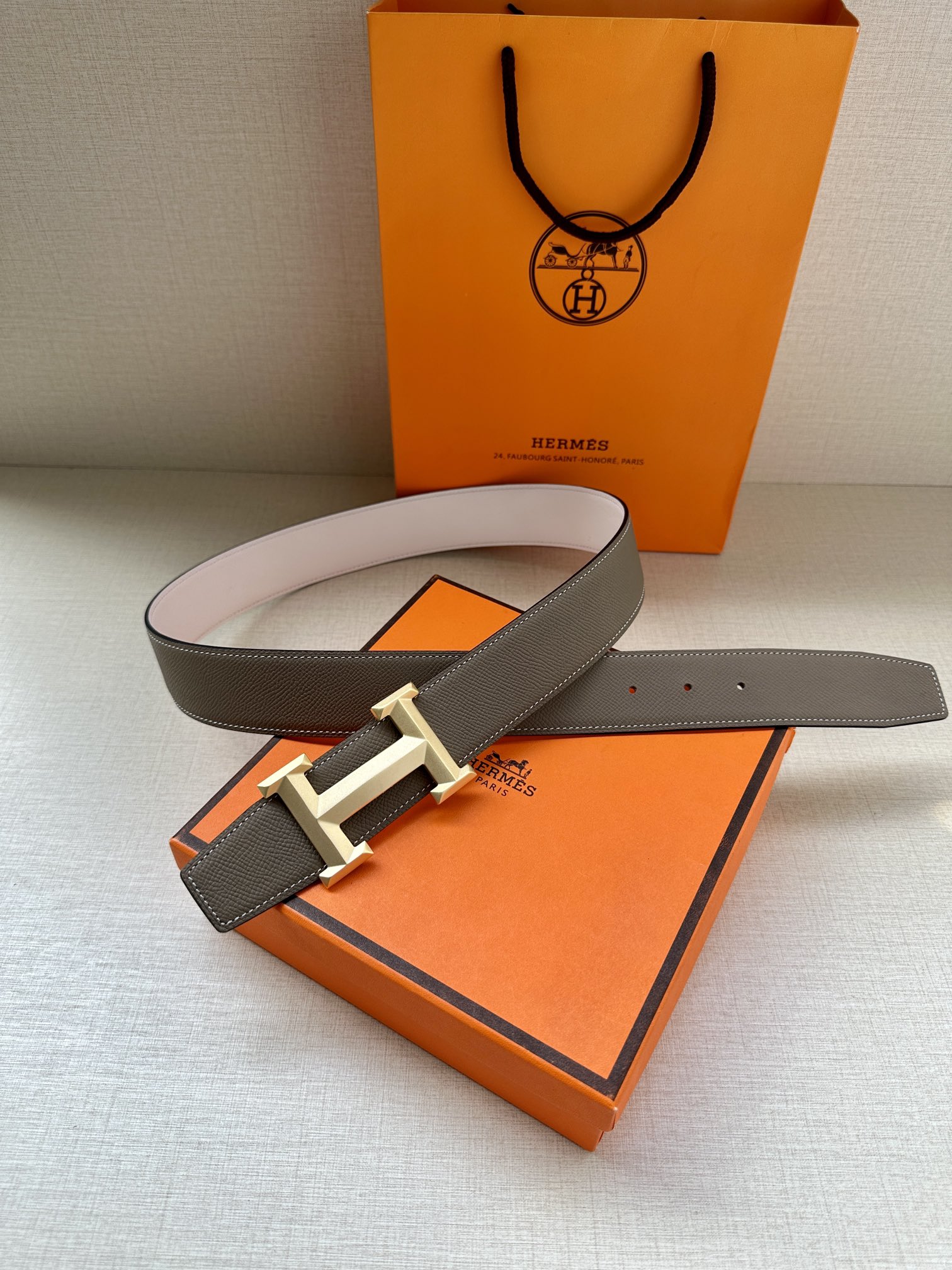 Hermes.爱马仕男款3.8cm精