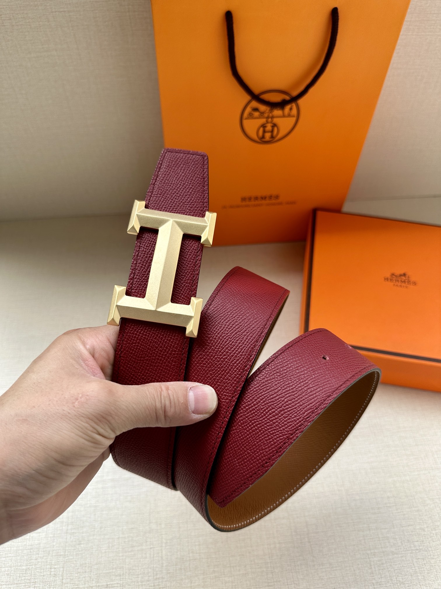 Hermes.爱马仕男款3.8cm精