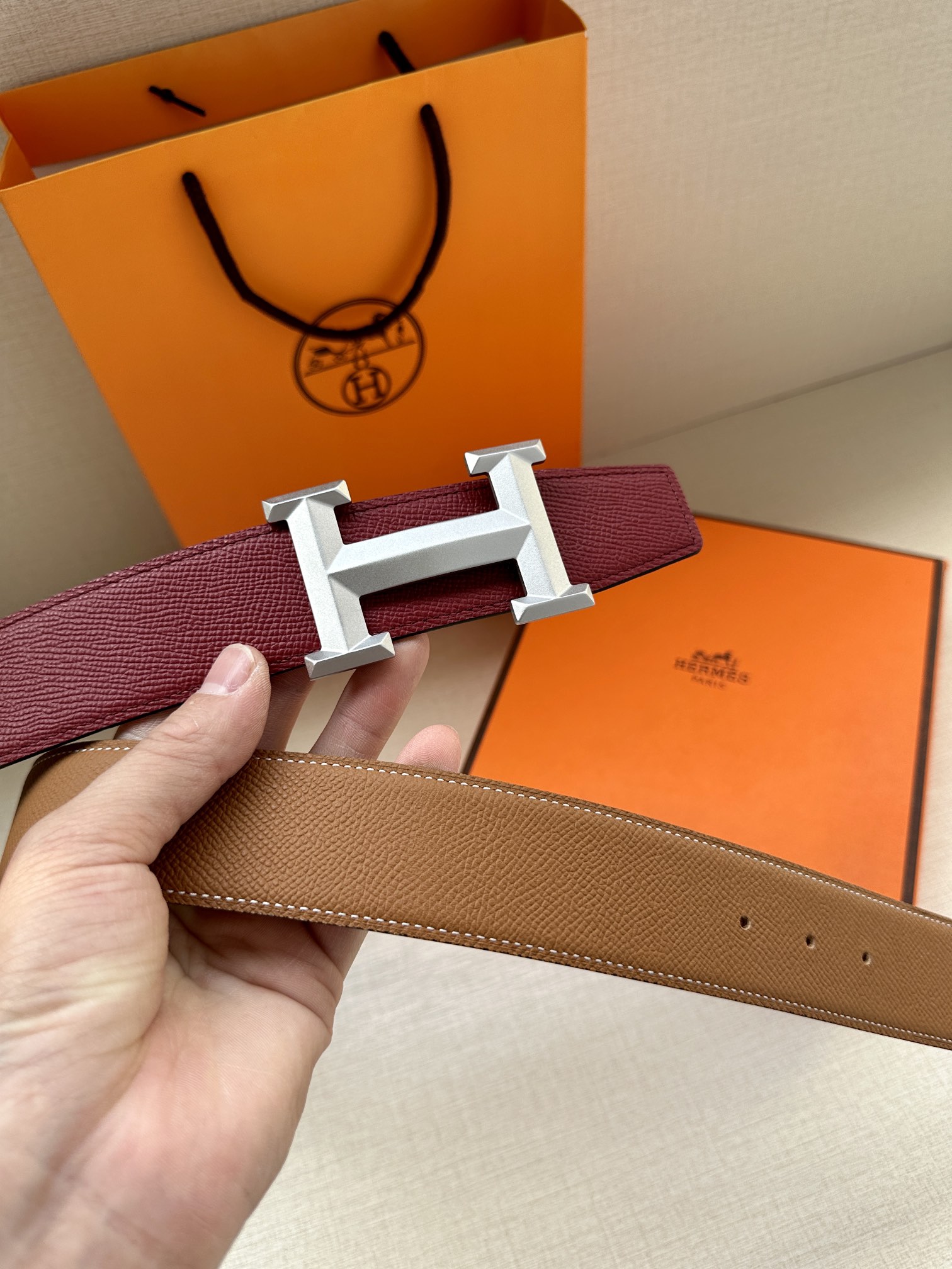 Hermes.爱马仕男款3.8cm精