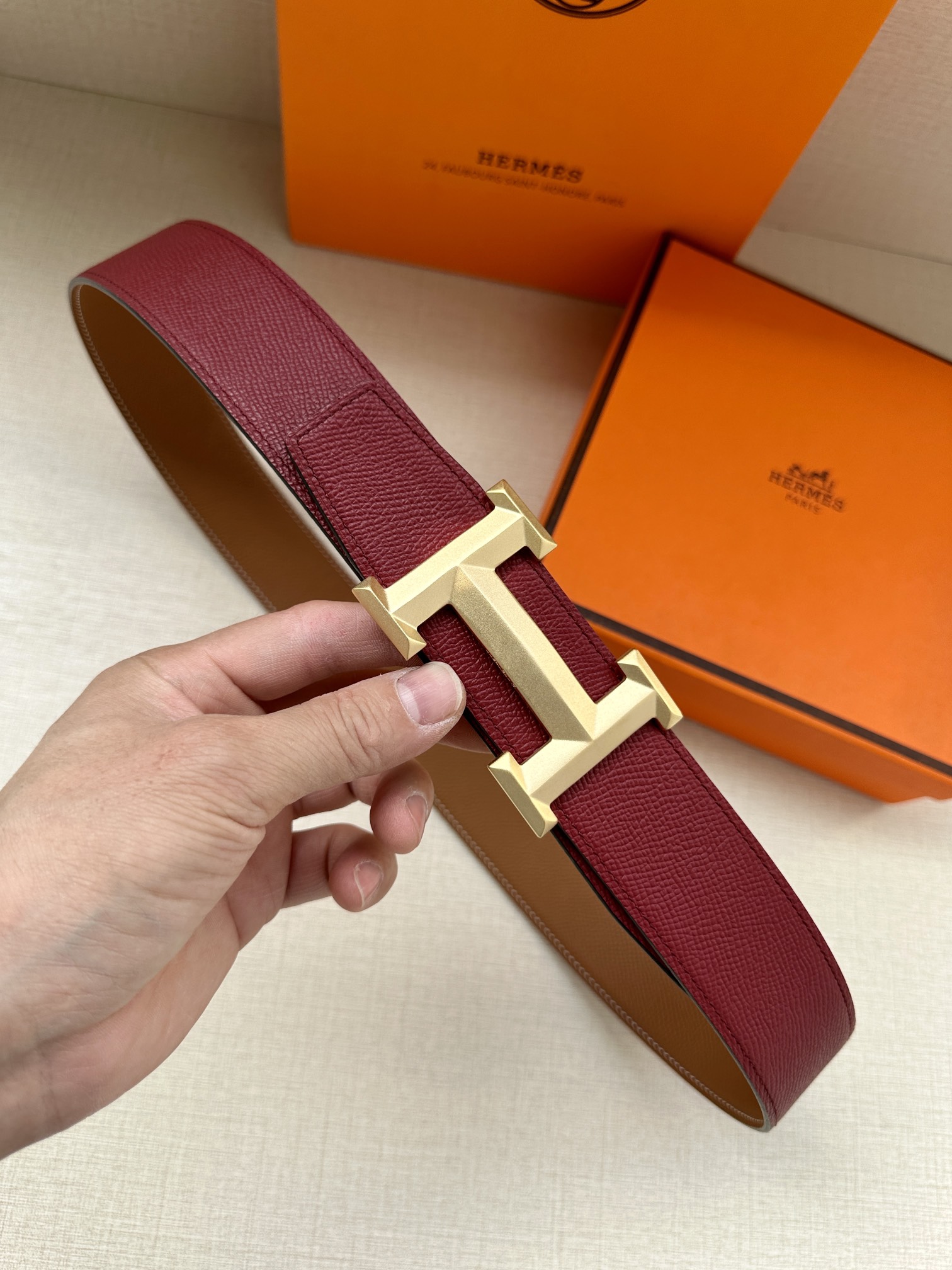 Hermes.爱马仕男款3.8cm精