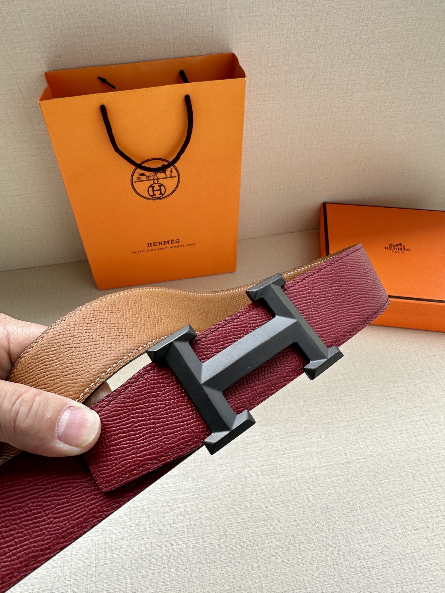 Hermes.爱马仕男款3.8cm精