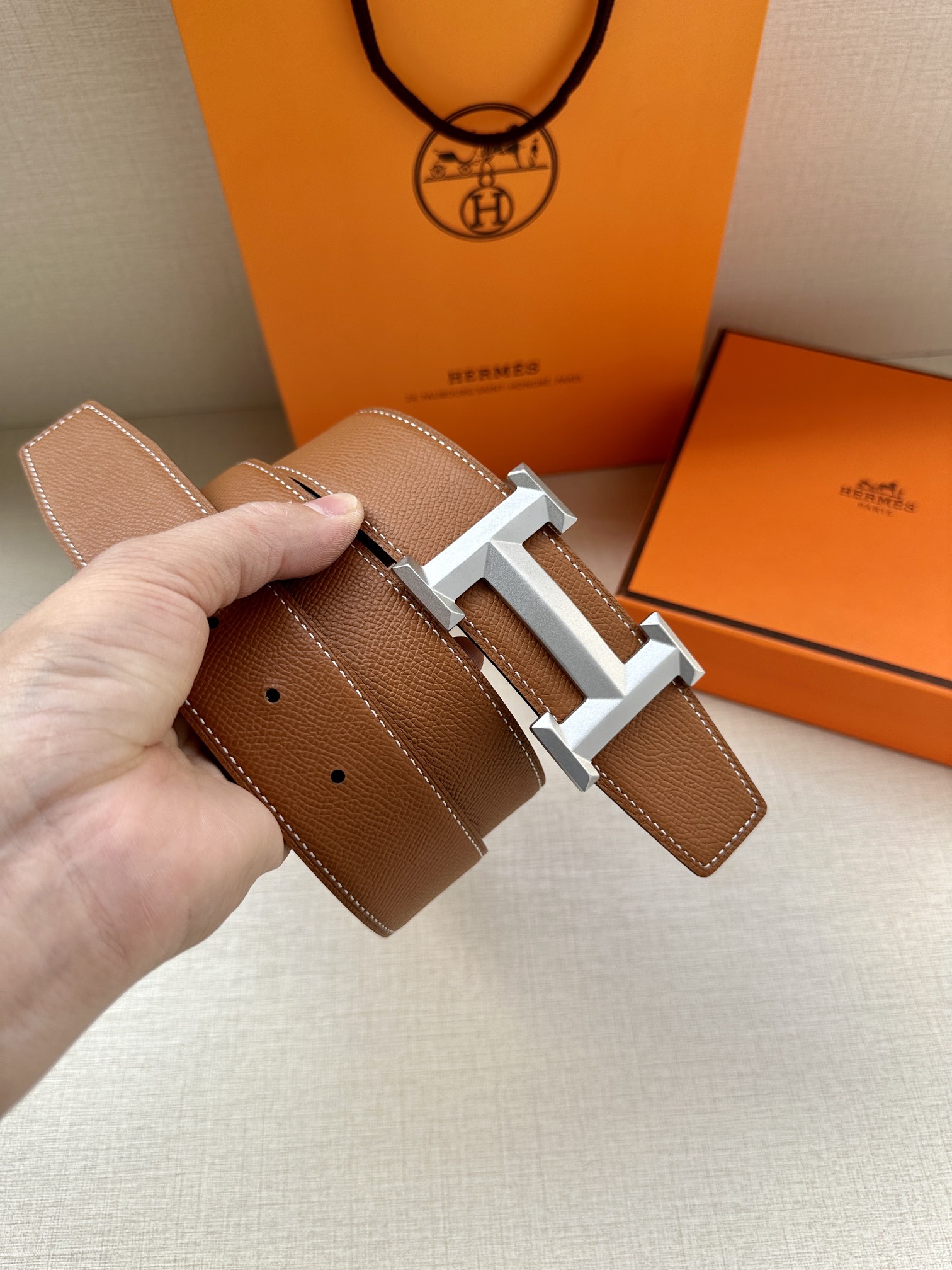 Hermes.爱马仕男款3.8cm精