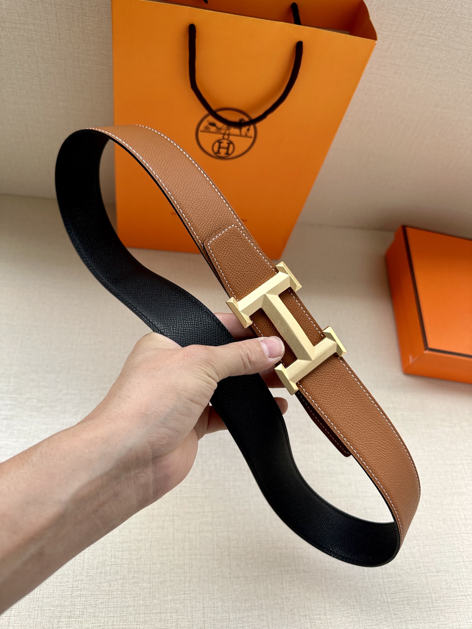 Hermes.爱马仕男款3.8cm精