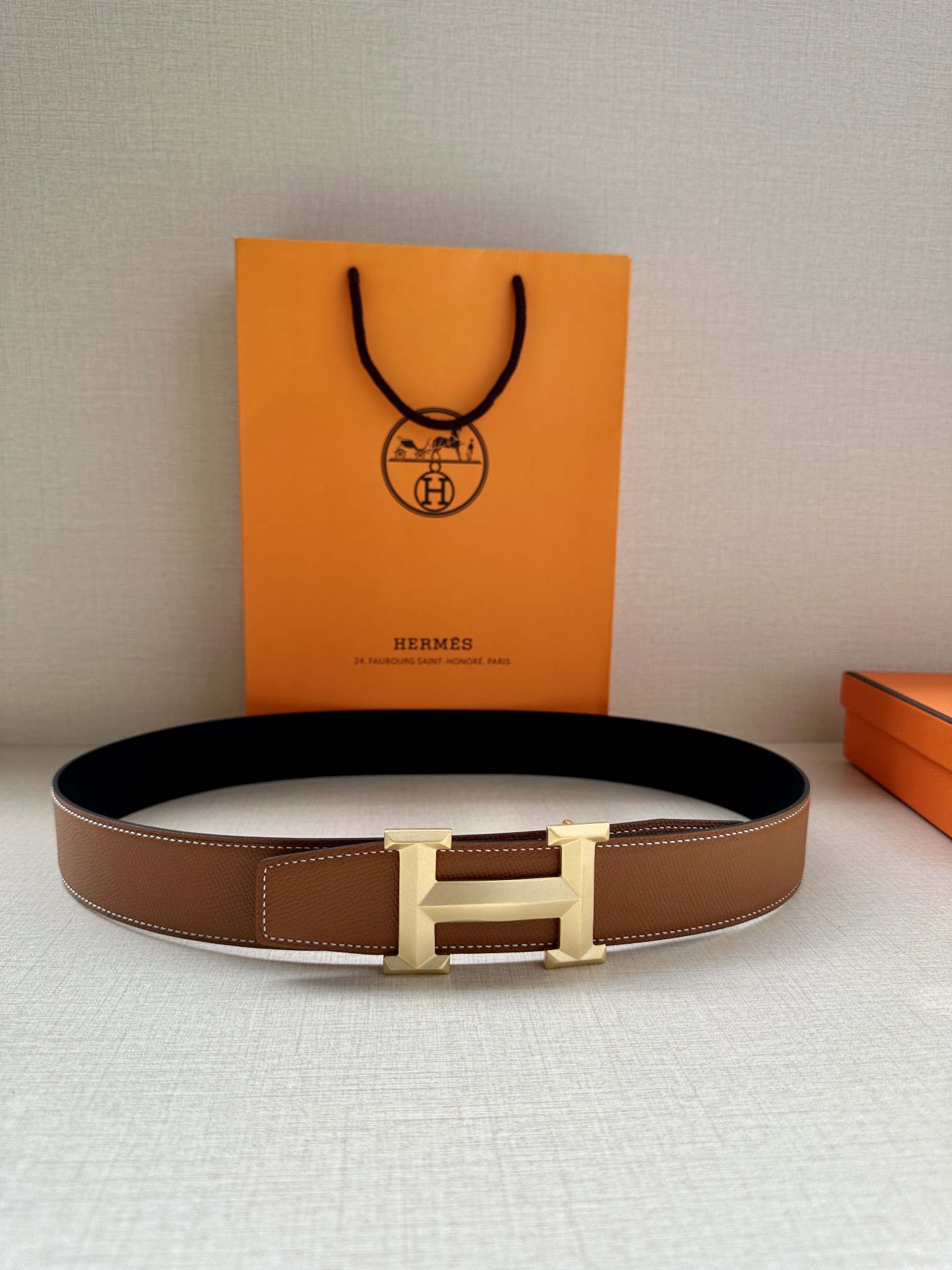 Hermes.爱马仕男款3.8cm精