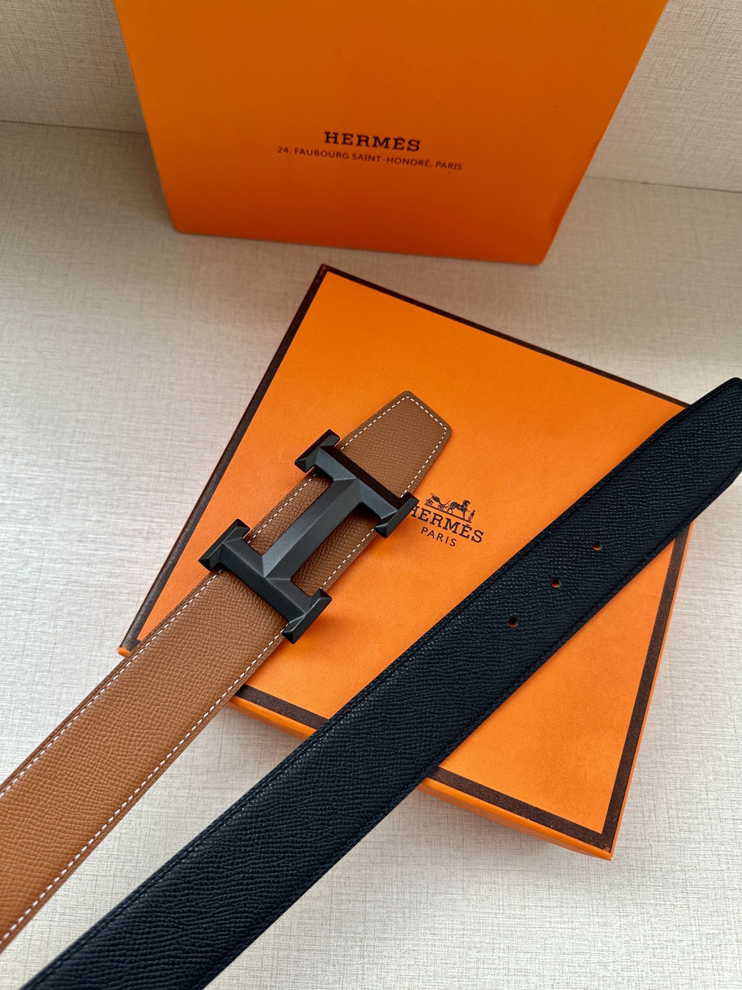 Hermes.爱马仕男款3.8cm精